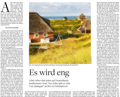 “Welt am Sonntag” druckt Auszug aus “Gebrauchsanweisung für Sylt”
