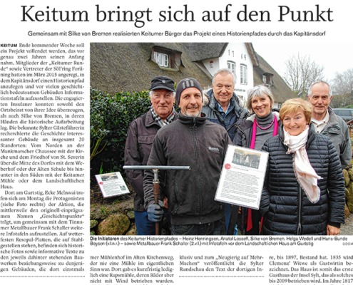 Zeutungsausschnitt "Keitum bringt sich auf den Punkt"